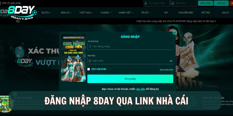 Đăng nhập 8day qua link nhà cái